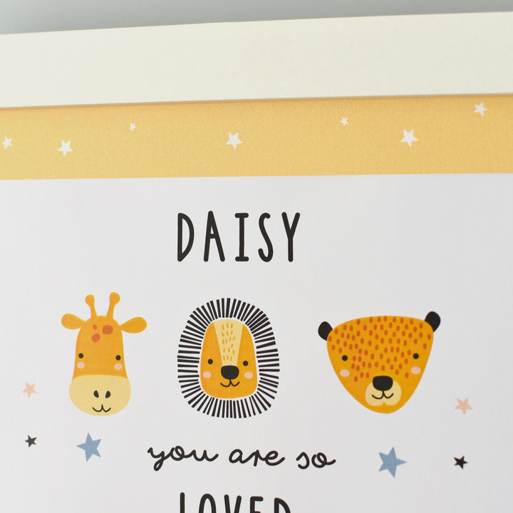 Personalised So Loved Nursery A4 Framed Print in gift category Personalised Framed Prints