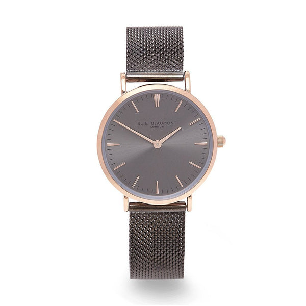 Small Elie Beaumont Engraved Dark Grey Ladies Watch - part of the Personalised Watches collection