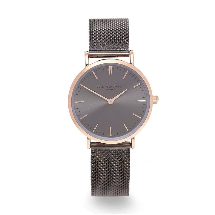 Small Elie Beaumont Engraved Dark Grey Ladies Watch - 