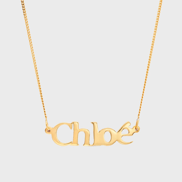 Personalised Name Necklace Fine Curb Chain 18K Gold Vermeil