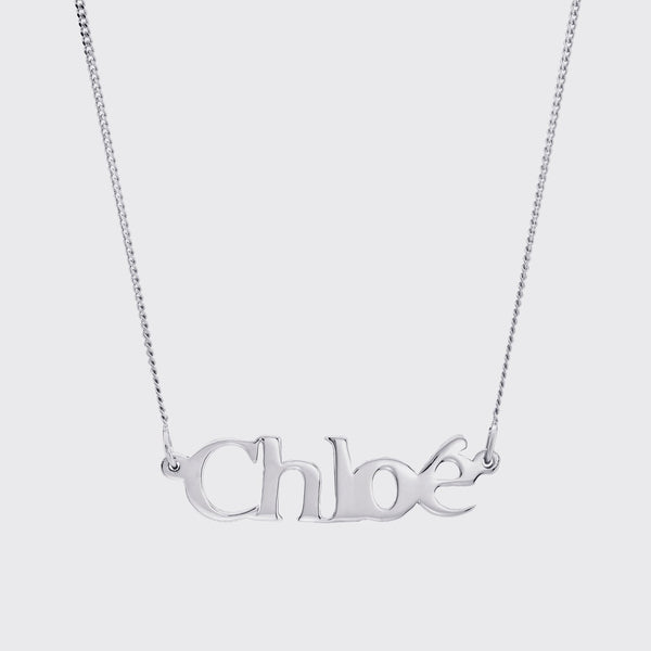 Personalised Name Necklace Fine Curb Chain Silver - part of the  collection