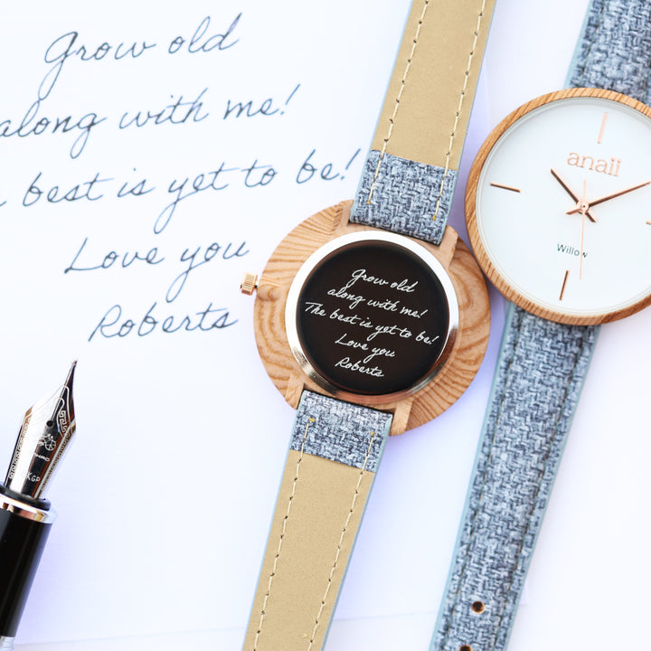 Handwriting Engraving Anaii Watch - Lake Blue - Wear We Met