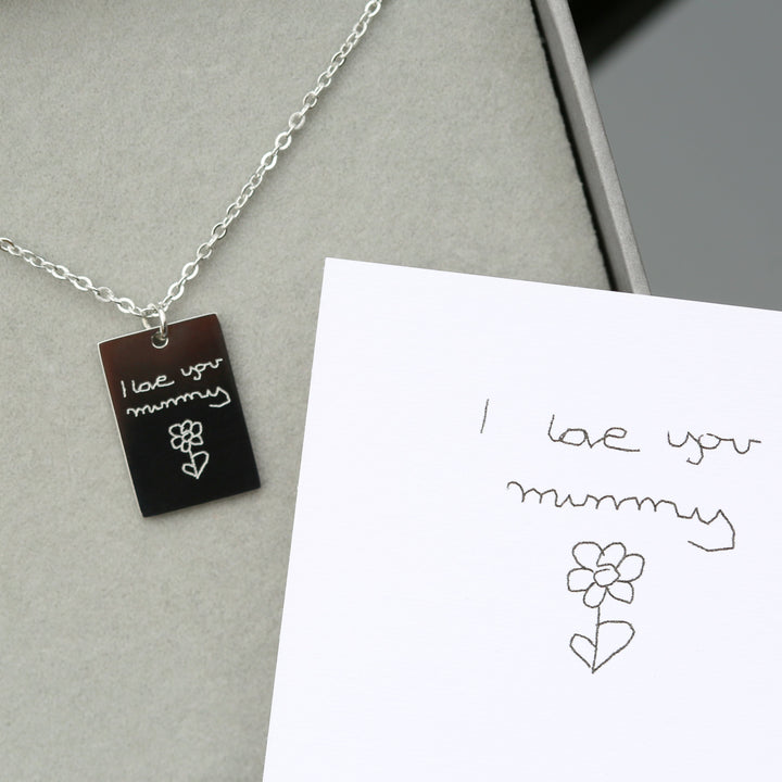 Dazzle Personalised Necklace Own Handwriting Engraving 