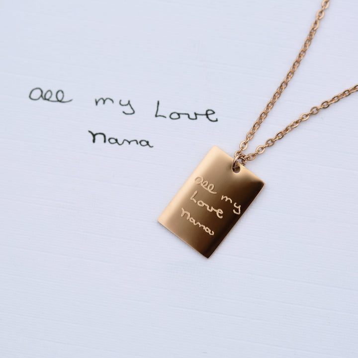 Dazzle Personalised Necklace - Own Handwriting Engraving - Wear We Met