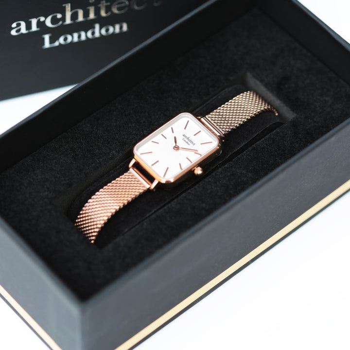 Ladies Archiect Lille - Rose Gold - Modern Font Engraving - Wear We Met