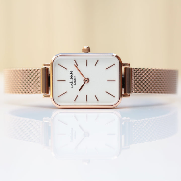 Ladies Archiect Lille - Rose Gold - Modern Font Engraving - Wear We Met