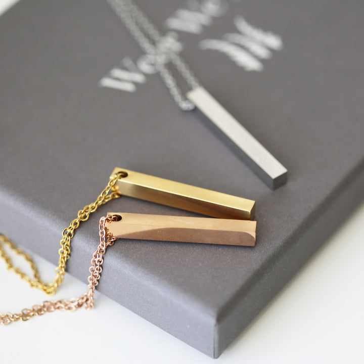 Personalised Bar Necklace - Wear We Met