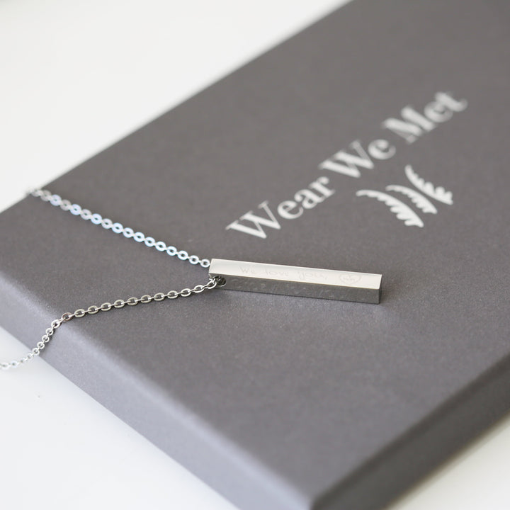 Personalised Bar Necklace - Wear We Met