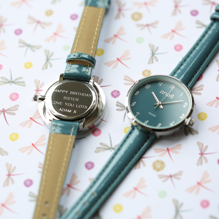 Personalised Anaii Watch In Jupiter Teal - part of the Gifts Finder Personalised Watches collection