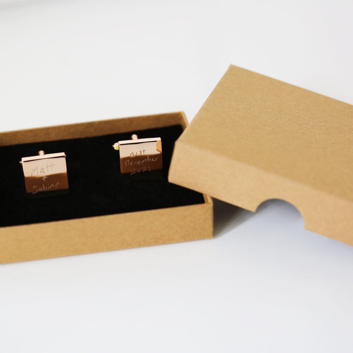 Engraved Own Actual Handwriting Cufflinks - Wear We Met