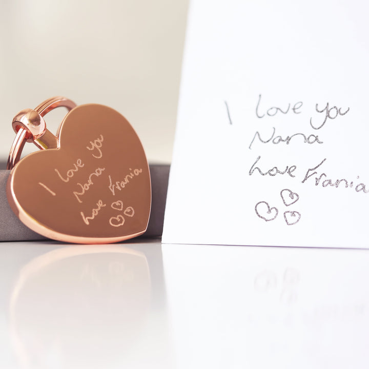 Hearts Forever Keychain With Handwriting Engraving - 