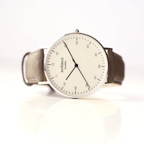 Handwriting Engraving - Men's Architect Zephyr + Urban Grey Strap - 