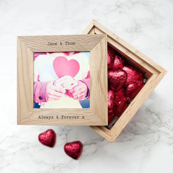 30 Days Of Kisses Oak Photo Cube available to buy at www.giftsfinder.co.uk