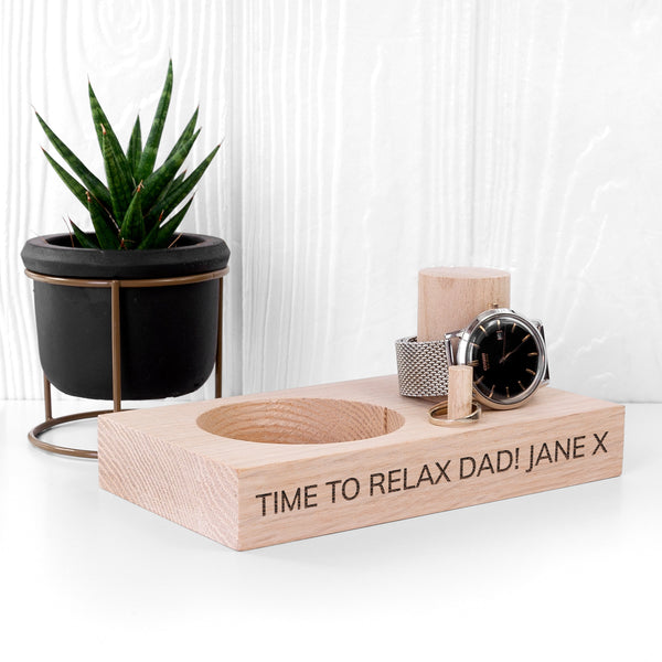 Personalised Oak Wood Watch Stand