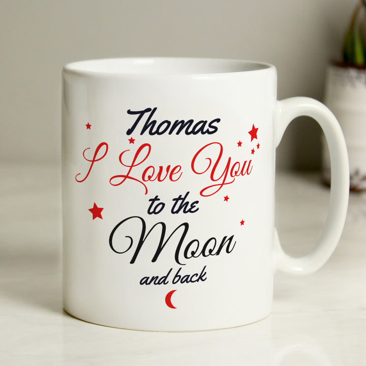 Personalised To The Moon & Back Mug in gift category Personalised Mugs