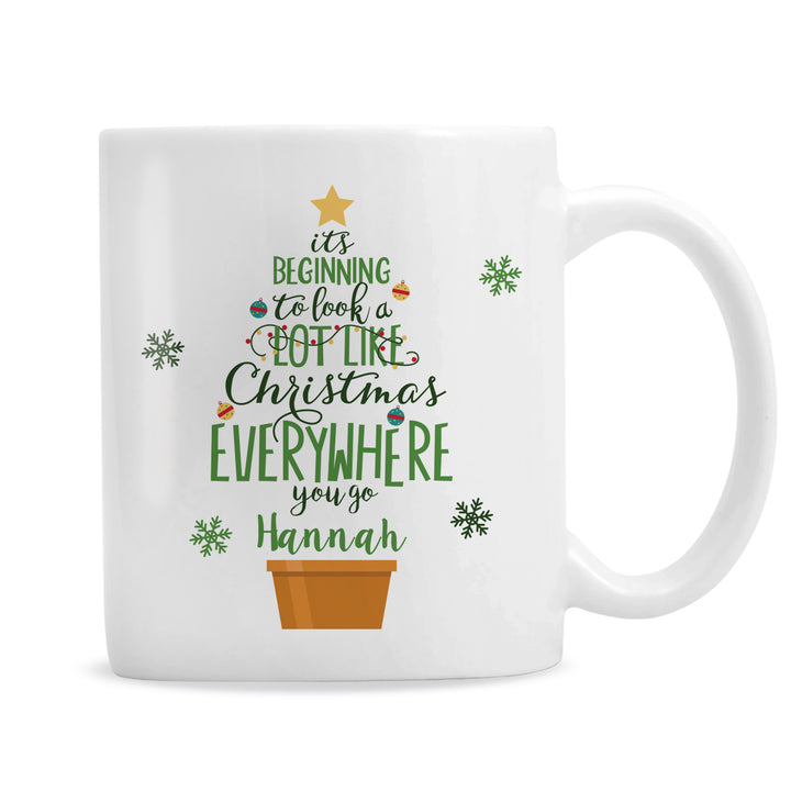 Personalised Its Beginning To Look A Lot Like Xmas Mug