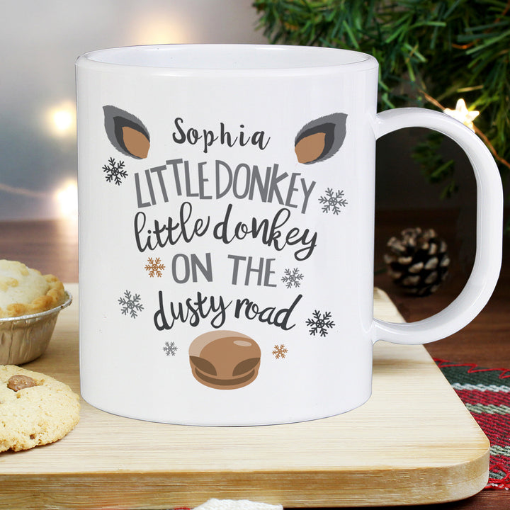 Buy Personalised Little Donkey Plastic Mug available now at www.giftsfinder.co.uk