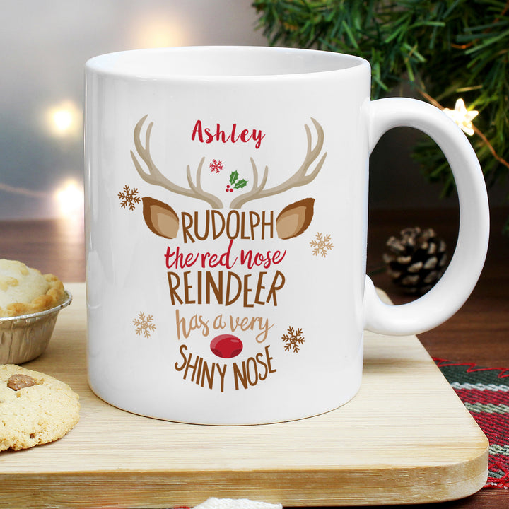 Personalised Rudolph the Red-Nosed Reindeer Mug in gift category Personalised Mugs