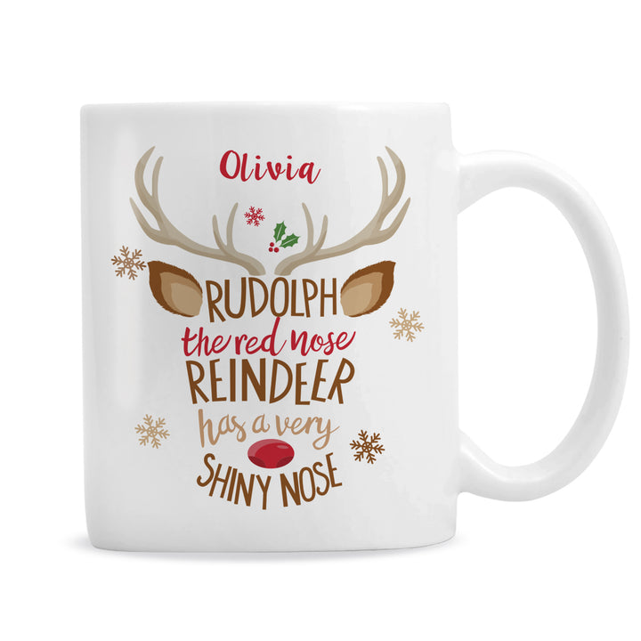 Personalised Rudolph the Red-Nosed Reindeer Mug in gift category Personalised Mugs