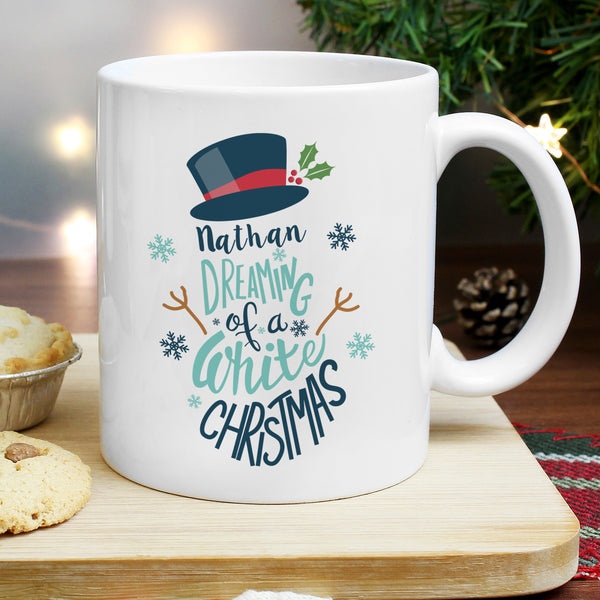 Personalised White Christmas Mug in gift category Personalised Mugs