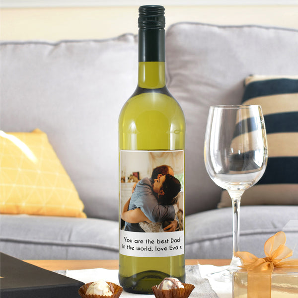 Buy Personalised Photo Upload White Wine at www.giftsfinder.co.uk