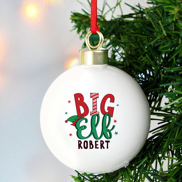 Buy Personalised Big Elf Bauble available now at www.giftsfinder.co.uk