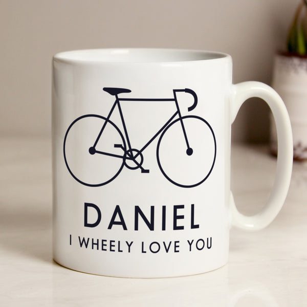 Buy Personalised I Wheely Love You Bike Mug available now at www.giftsfinder.co.uk