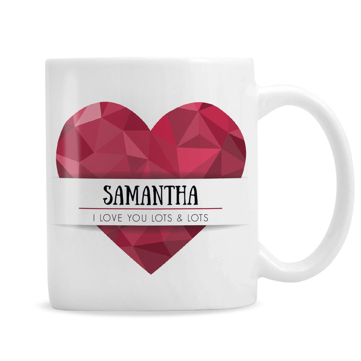 Buy Personalised Love Heart Mug at www.giftsfinder.co.uk