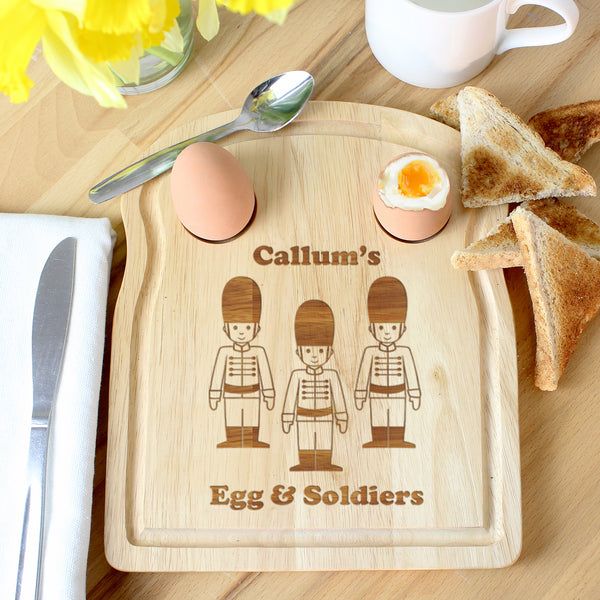 Personalised Soldiers Egg & Toast Board in gift category Personalised Egg & Toast Boards