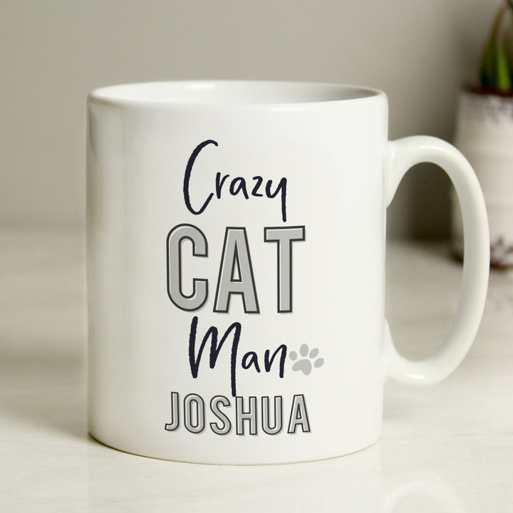 Buy Personalised Crazy Cat Man Mug available now at www.giftsfinder.co.uk