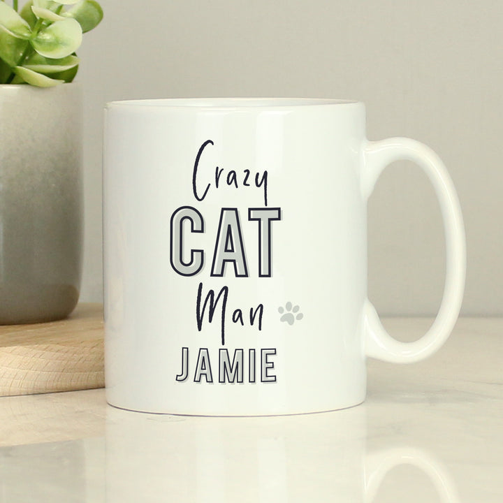 Buy Personalised Crazy Cat Man Mug available now at www.giftsfinder.co.uk