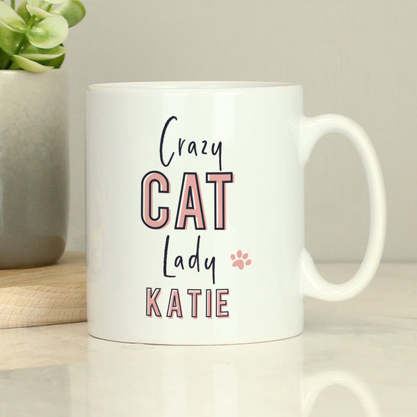 Buy Personalised Crazy Cat Lady Mug available now at www.giftsfinder.co.uk