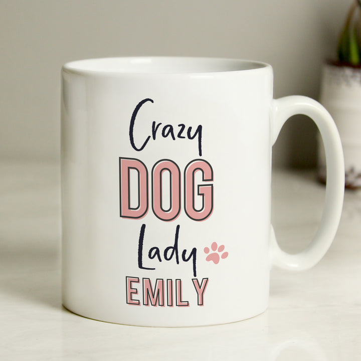 Buy Personalised Crazy Dog Lady Mug available now at www.giftsfinder.co.uk