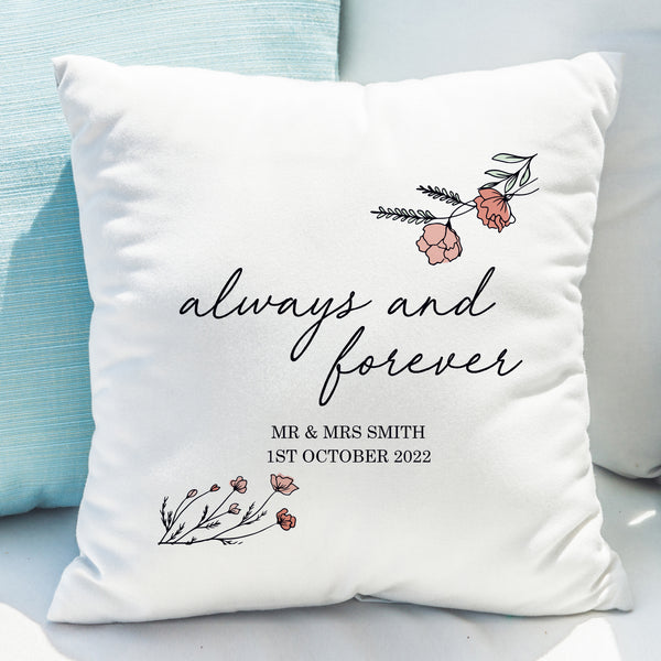 Buy Personalised Always and Forever Cushion available now at www.giftsfinder.co.uk