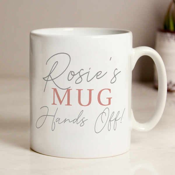 Buy Personalised Grey & Blush Mug available now at www.giftsfinder.co.uk