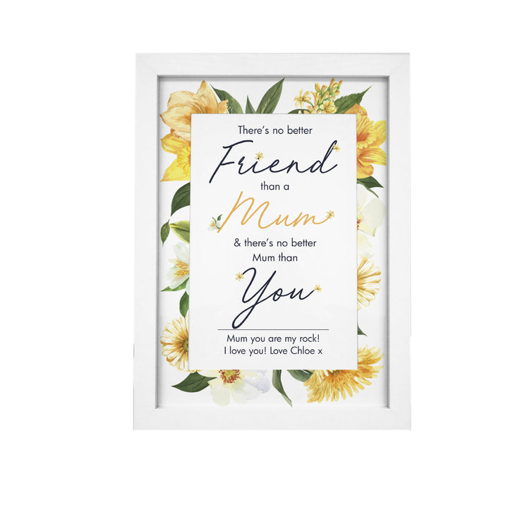 Personalised No Better Mum White A4 Framed Print