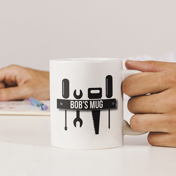 Buy Personalised Tool Bench Mug at www.giftsfinder.co.uk