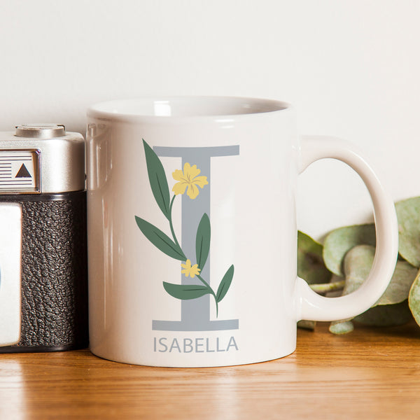 Buy Personalised Floral Initial Mug available now at www.giftsfinder.co.uk