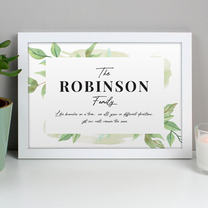 Buy Personalised Family Tree White A4 Framed Print available now at www.giftsfinder.co.uk