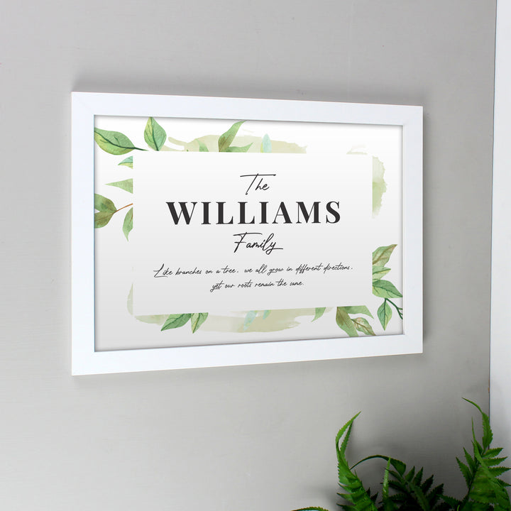 Buy Personalised Family Tree White A4 Framed Print available now at www.giftsfinder.co.uk