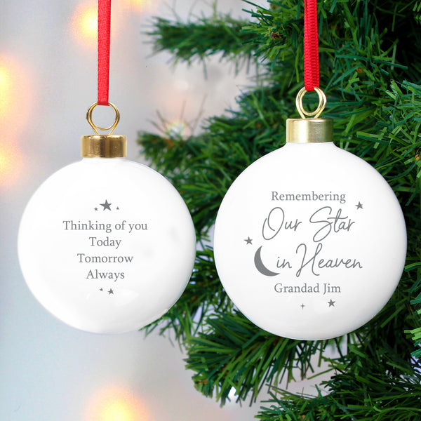 Buy Personalised Our Star in Heaven Bauble at www.giftsfinder.co.uk