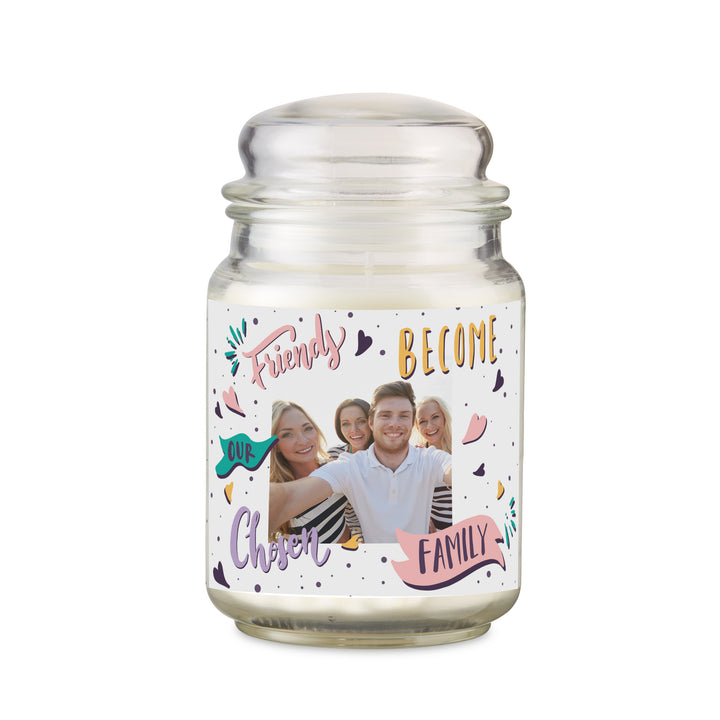 Buy Personalised Chosen Family Photo Upload Large Scented Jar Candle available now at www.giftsfinder.co.uk