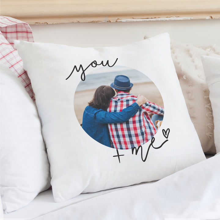 Personalised You & Me Photo Upload Cushion in gift category Personalised Cushions