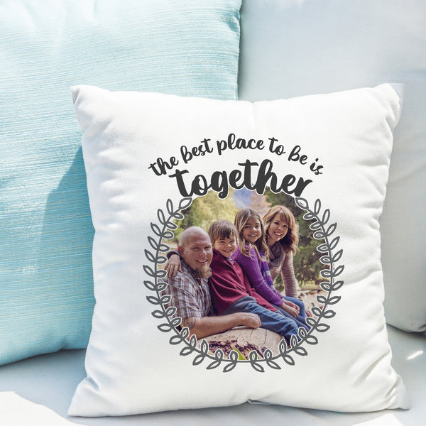 Buy Personalised Better Together Photo Upload Cushion available now at www.giftsfinder.co.uk