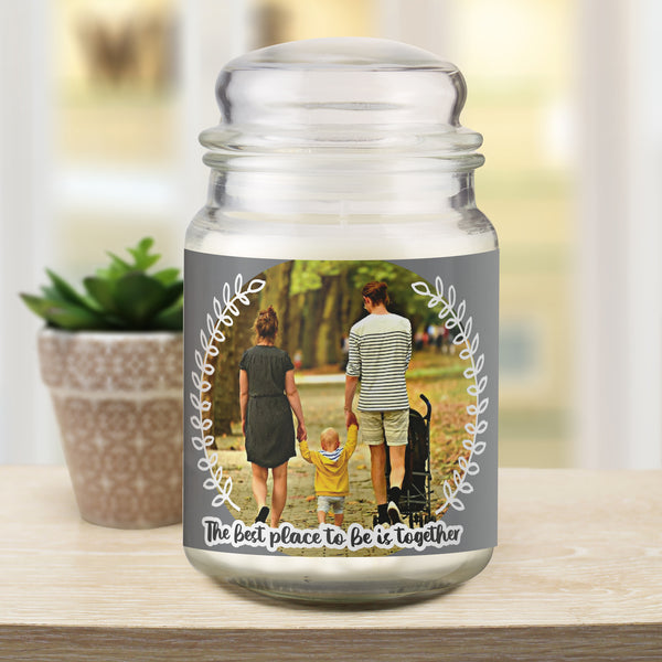 Buy Personalised Better Together Photo Upload Large Scented Jar Candle available now at www.giftsfinder.co.uk