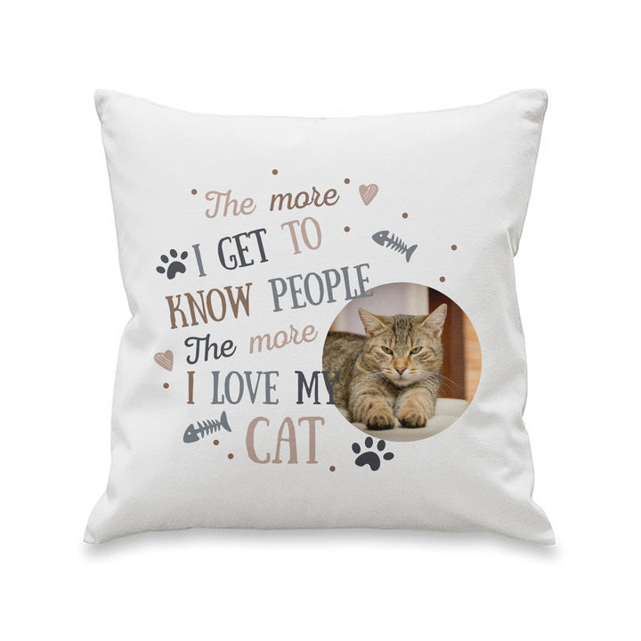 Buy Personalised I Love My Cat Photo Upload Cushion available now at www.giftsfinder.co.uk