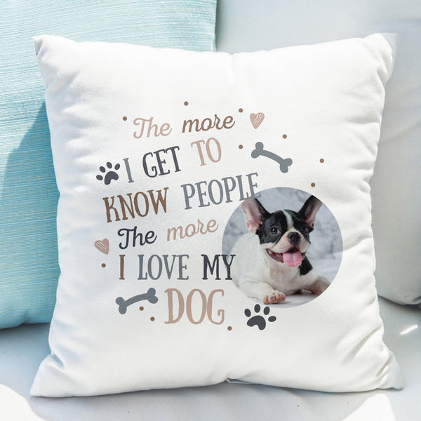 Buy Personalised I Love My Dog Photo Upload Cushion available now at www.giftsfinder.co.uk