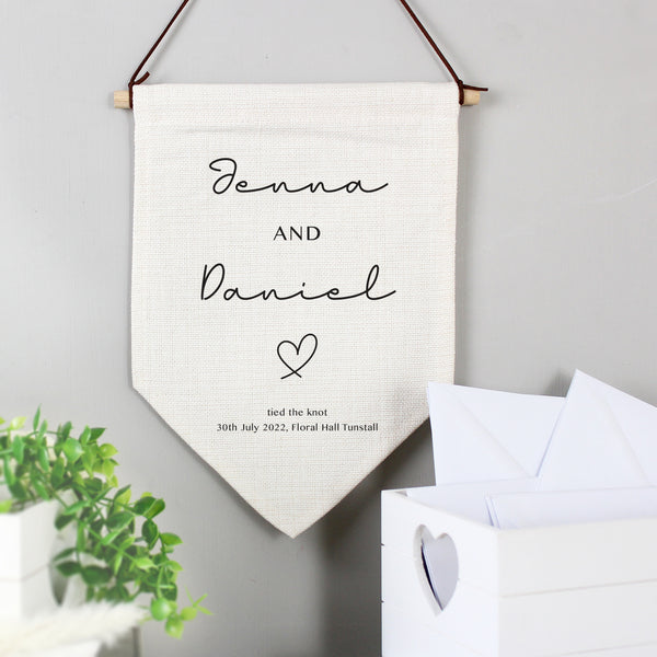 Personalised Wedding Hanging Banner in gift category Personalised Gin Gifts