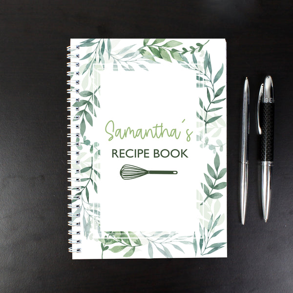 Buy Personalised Botanical A5 Recipe Book Journal available now at www.giftsfinder.co.uk