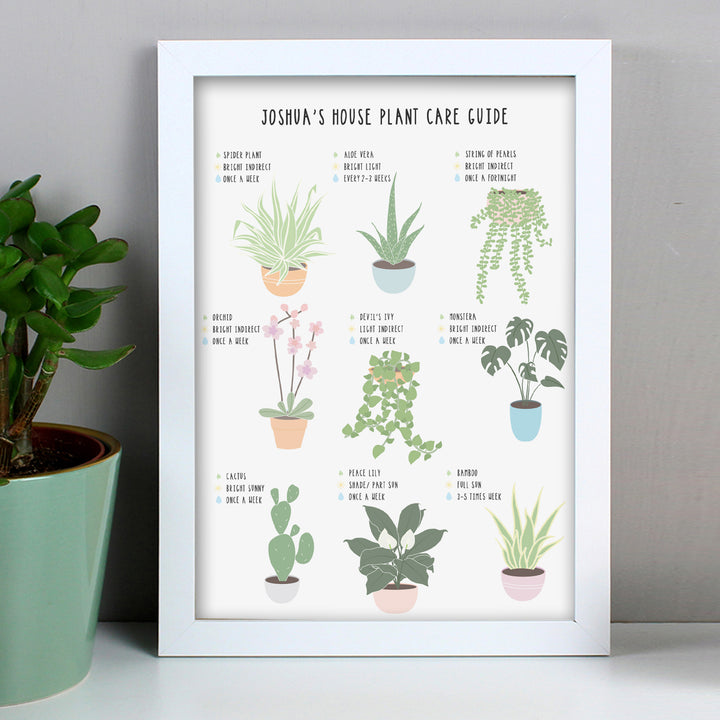 Buy Personalised Plants Guide White A4 Framed Print at www.giftsfinder.co.uk